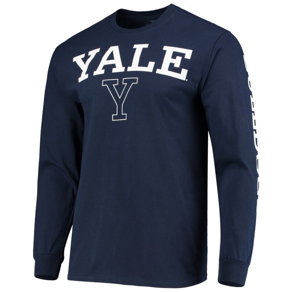 Gildan Navy Yale Bulldogs Long Sleeve T-Shirt Size (S)